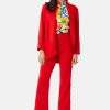 Co-Ords Traffic People | Solitude And Silence Flare Trousers In Red