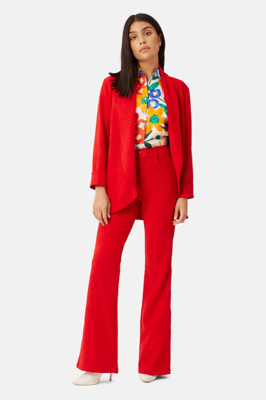 Co-Ords Traffic People | Solitude And Silence Flare Trousers In Red