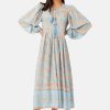 Dresses Traffic People | Castaway Days Boho Blues Dress In Blue