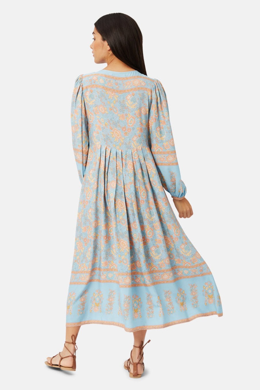 Dresses Traffic People | Castaway Days Boho Blues Dress In Blue