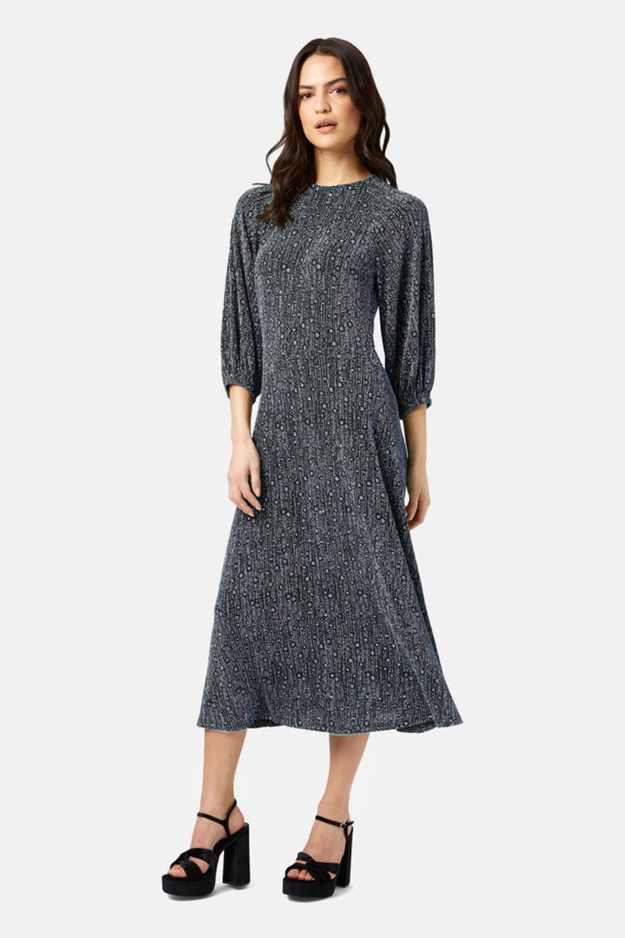 Dresses Traffic People | Disco Hangover Drape Dress In Blue