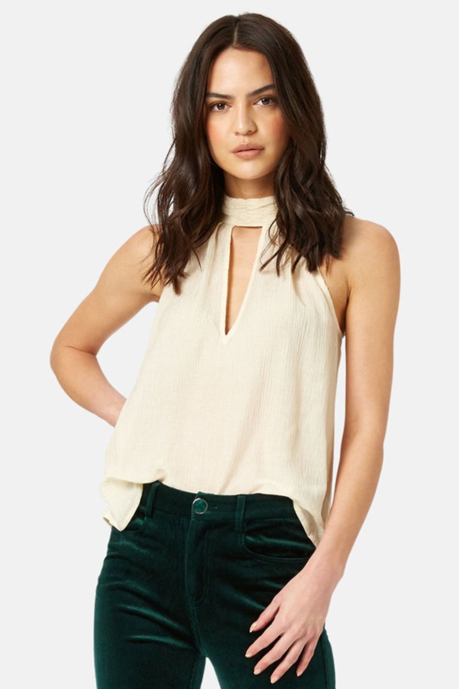 Co-Ords Traffic People | The Great Silence Cream Halter Top