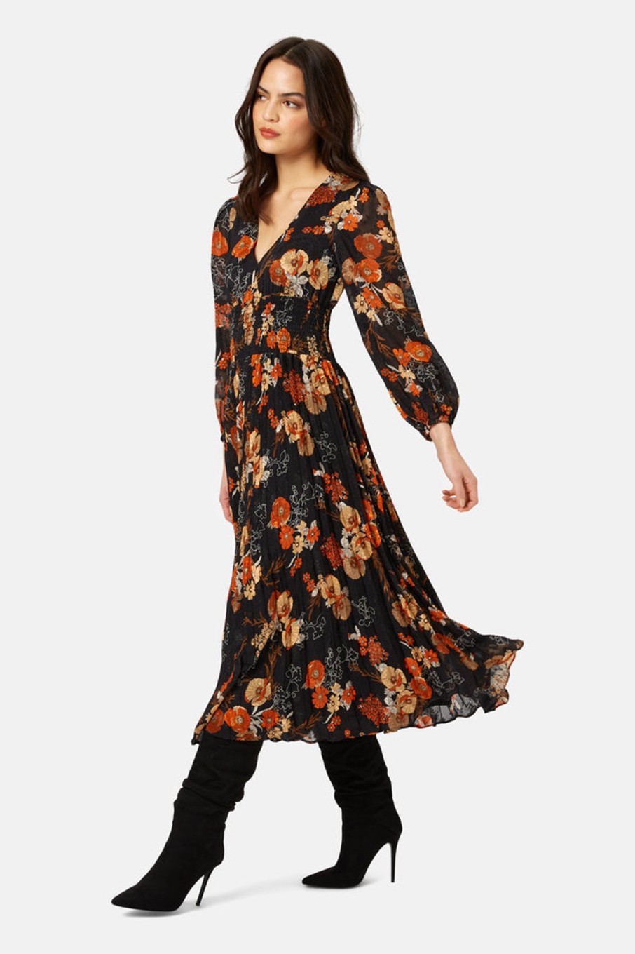 Dresses Traffic People | Fragrant Lies Black Floral Aurora Dress