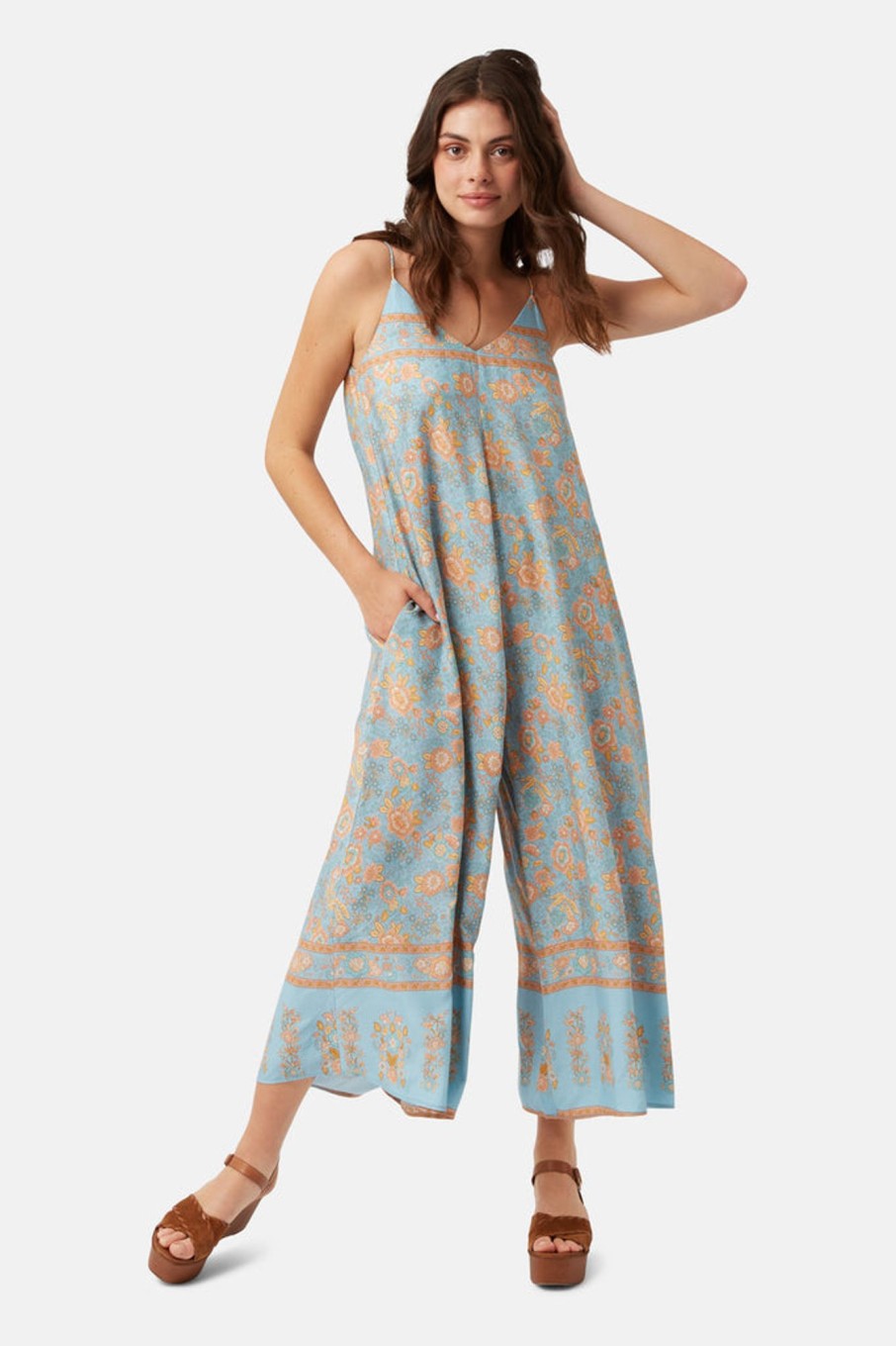 Jumpsuits Traffic People | Castaway Days Roamer Romper Jumpsuit In Blue