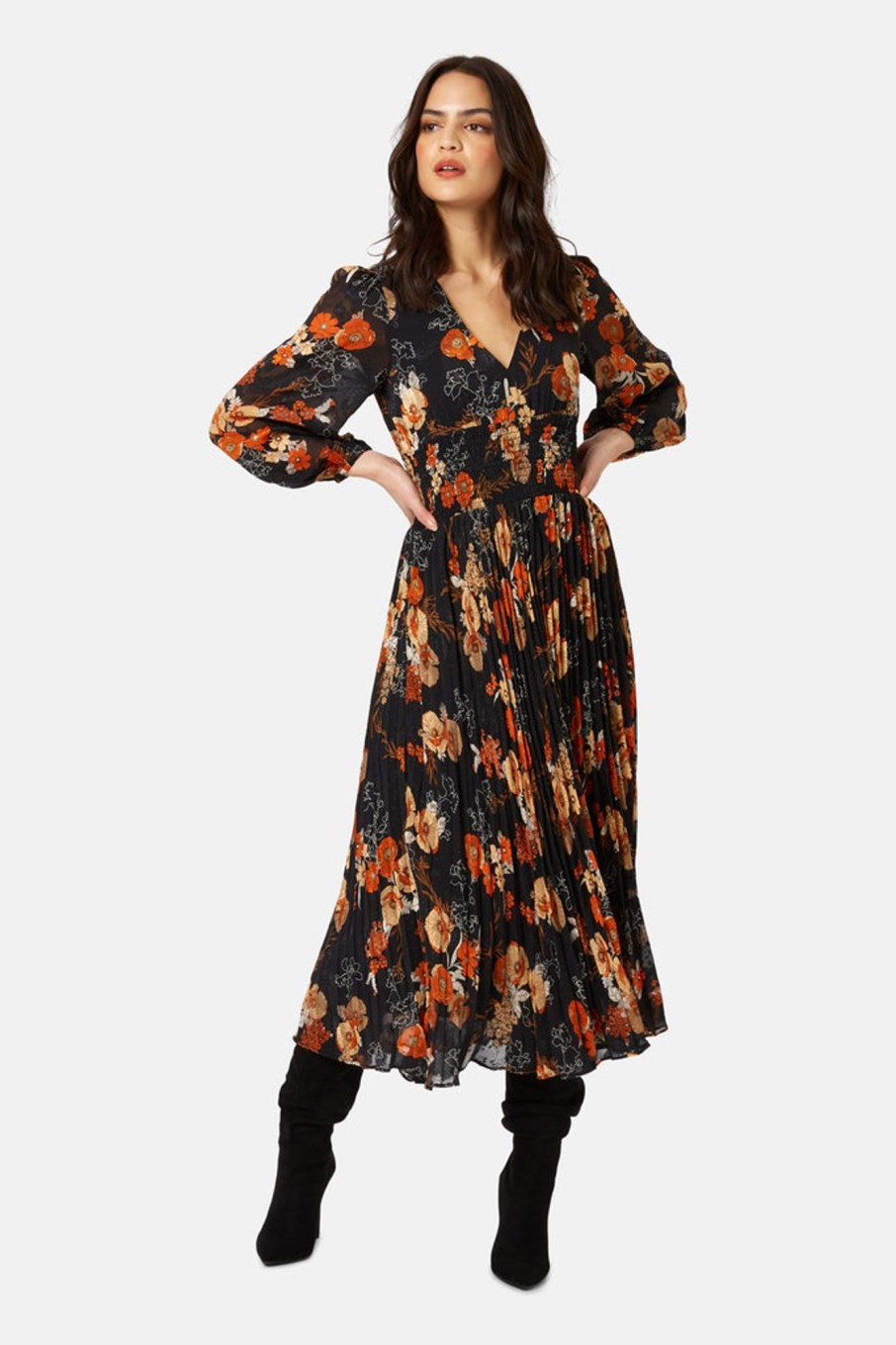 Dresses Traffic People | Fragrant Lies Black Floral Aurora Dress