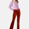 Co-Ords Traffic People | Never Say Goodbye Velvet Flare Trousers In Brown