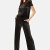 Co-Ords Traffic People | Never Say Goodbye Velvet Trousers In Black