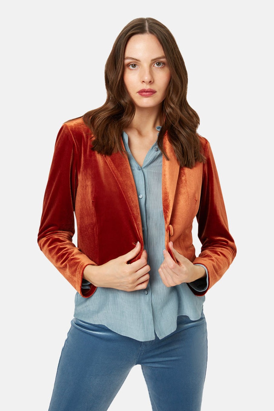 Jackets Traffic People | Never Say Goodbye Brown Cropped Blazer