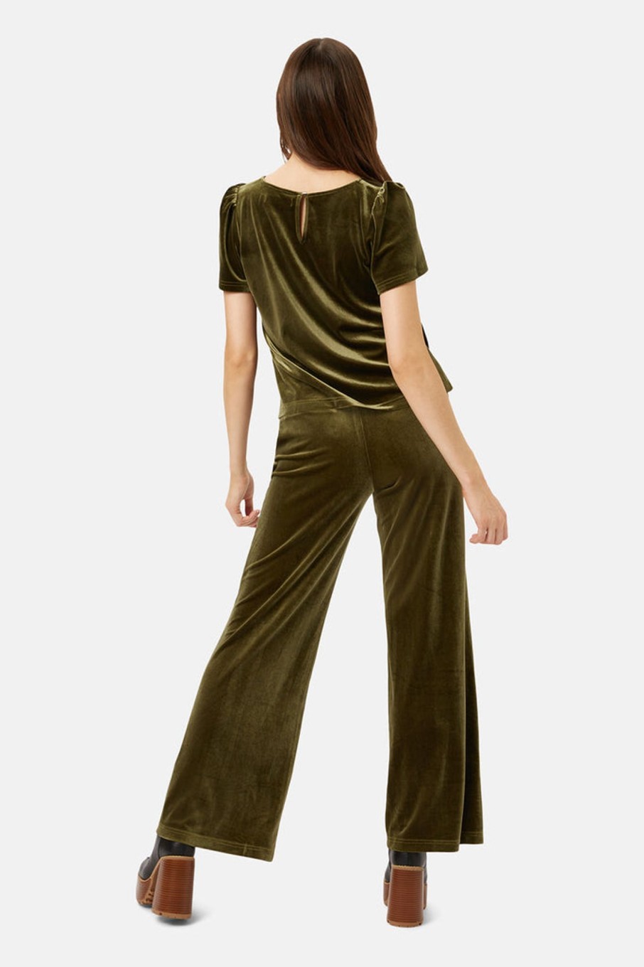 Co-Ords Traffic People | Never Say Goodbye Velvet Trousers In Green