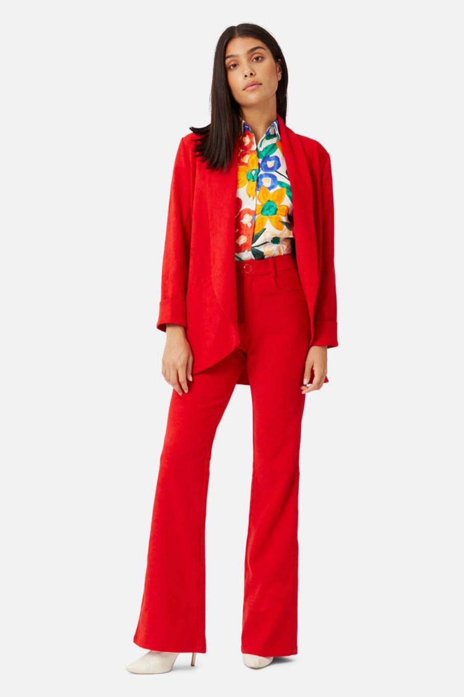 Trousers Traffic People | Solitude And Silence Flare Trousers In Red