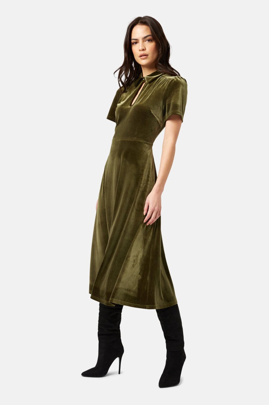 Dresses Traffic People | Never Say Goodbye Peep Midi Dress