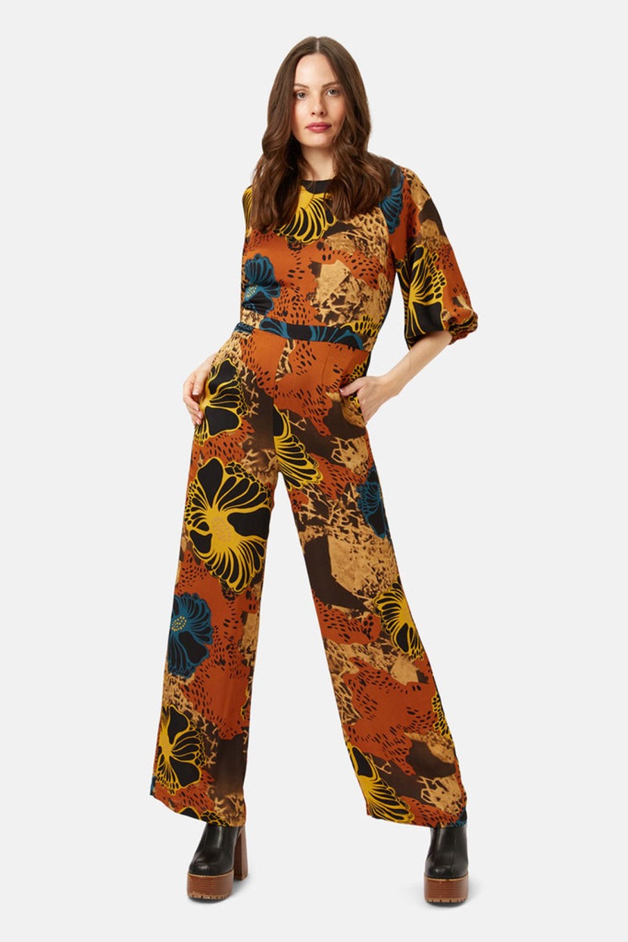 Jumpsuits Traffic People | Into My Arms Jumpsuit In Brown