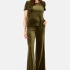 Trousers Traffic People | Never Say Goodbye Velvet Trousers In Green