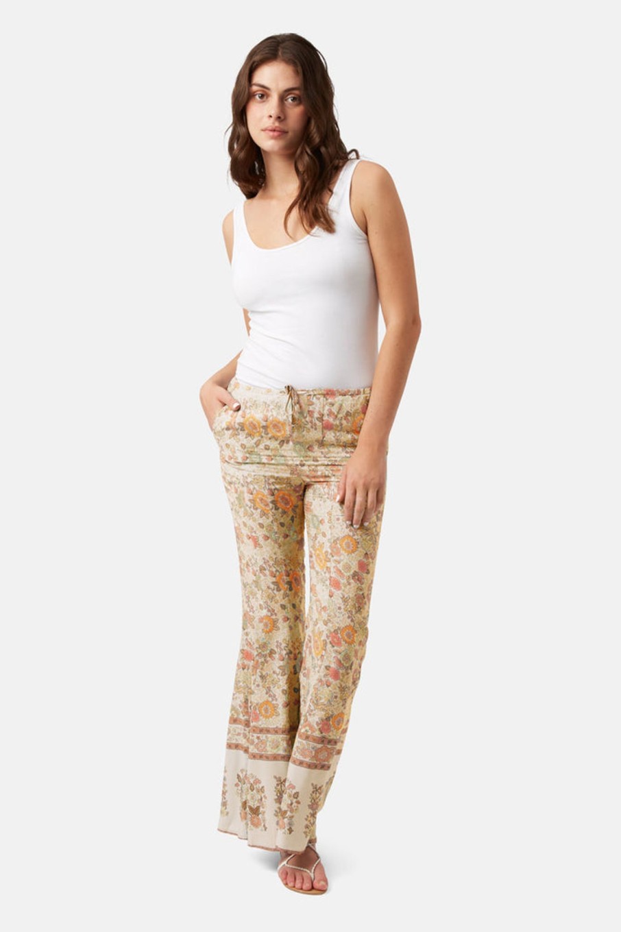 Trousers Traffic People | Castaway Days Stevie Flare In Cream