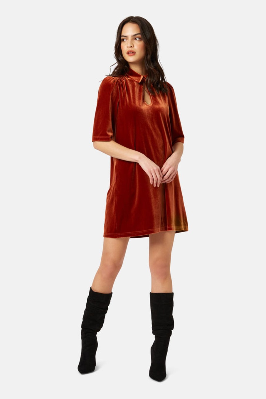 Dresses Traffic People | Never Say Goodbye Peep Mini Dress