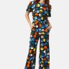 Jumpsuits Traffic People | Retro Rose Daphne Jumpsuit In Black